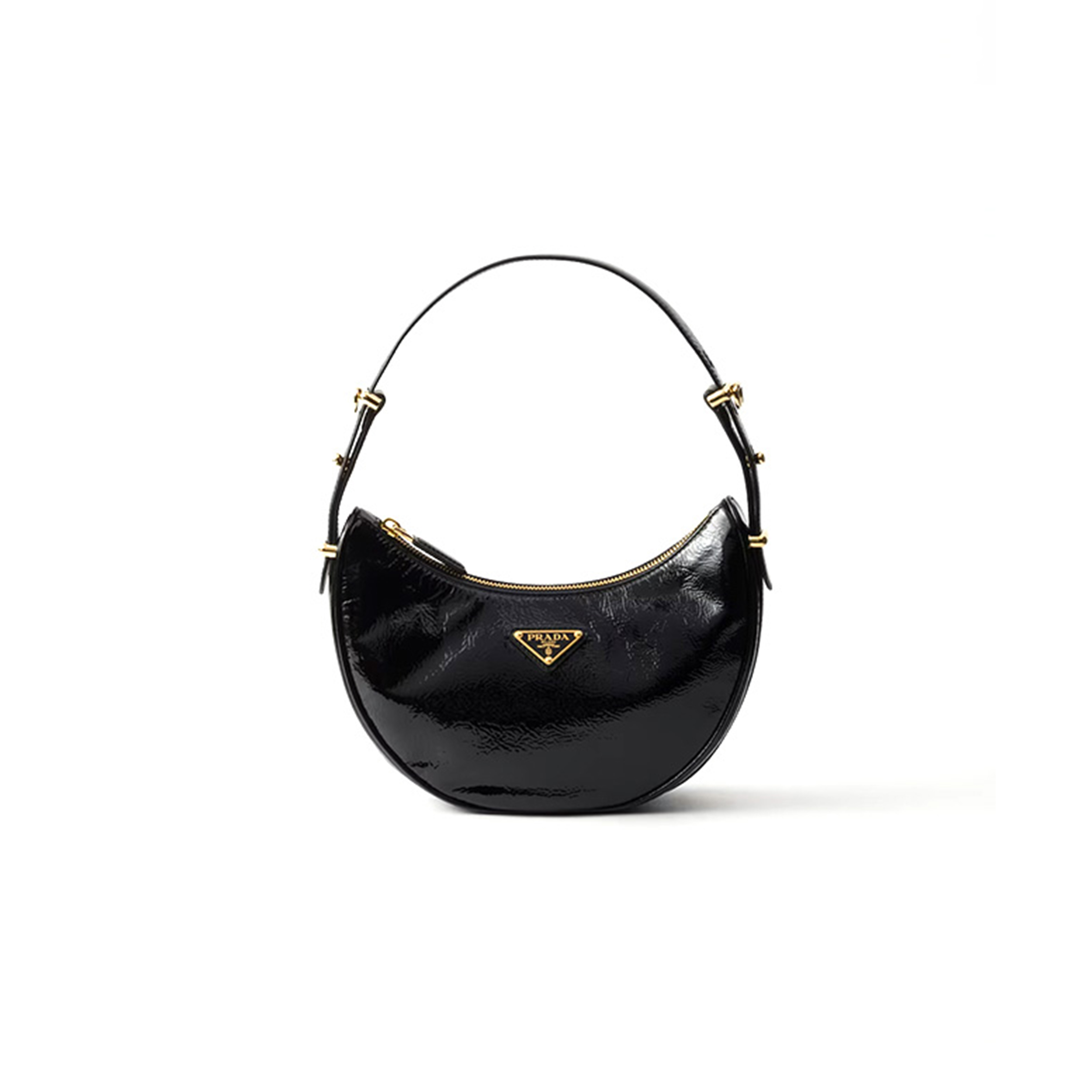 Pra*a arquÉ naplak patent leather shoulder bag 1bc194 (22.5*18.5*6cm)